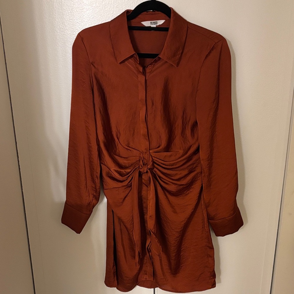 BB Dakota by Steve Madden Rust Long Sleeve Dress